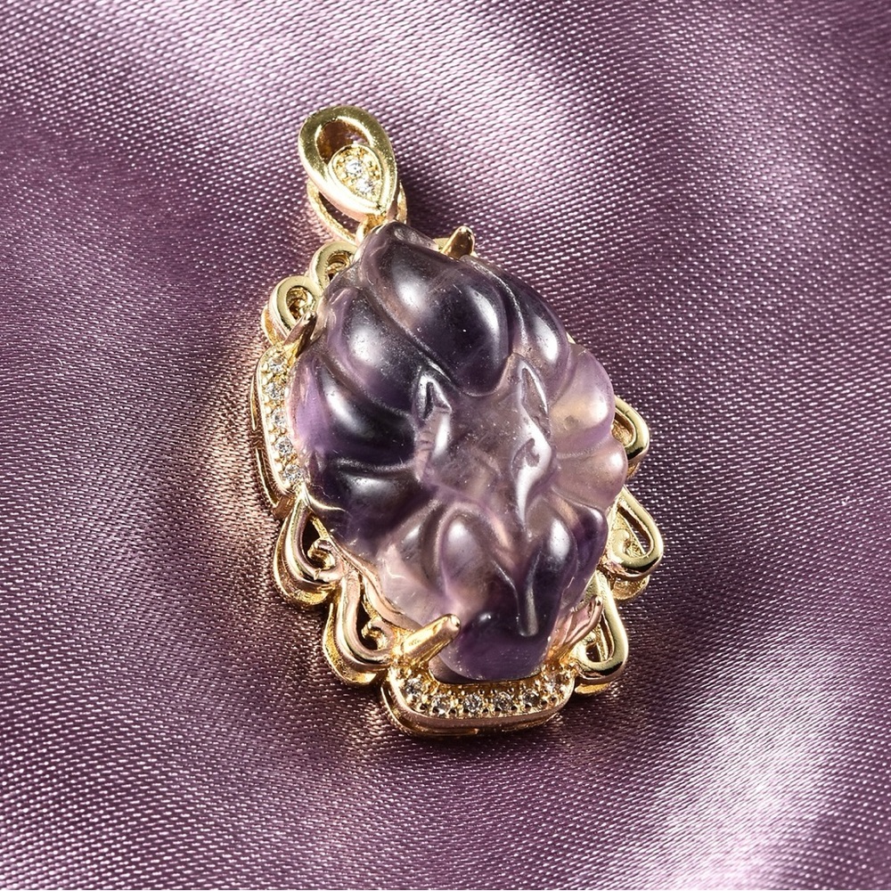 Multi Fluorite & Simulated Diamond Pendant